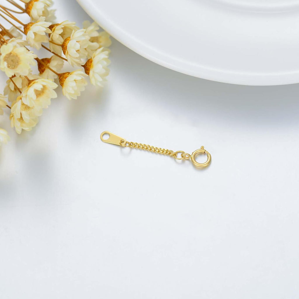 14k Gold 0.5'/1'/1.5'/2'/3' Necklace Bracelet Extender Chain, Necklace Extender Gold 14k, Durable Removable Gold Chain Extender, Gold Extension Chain for Necklace Anklet