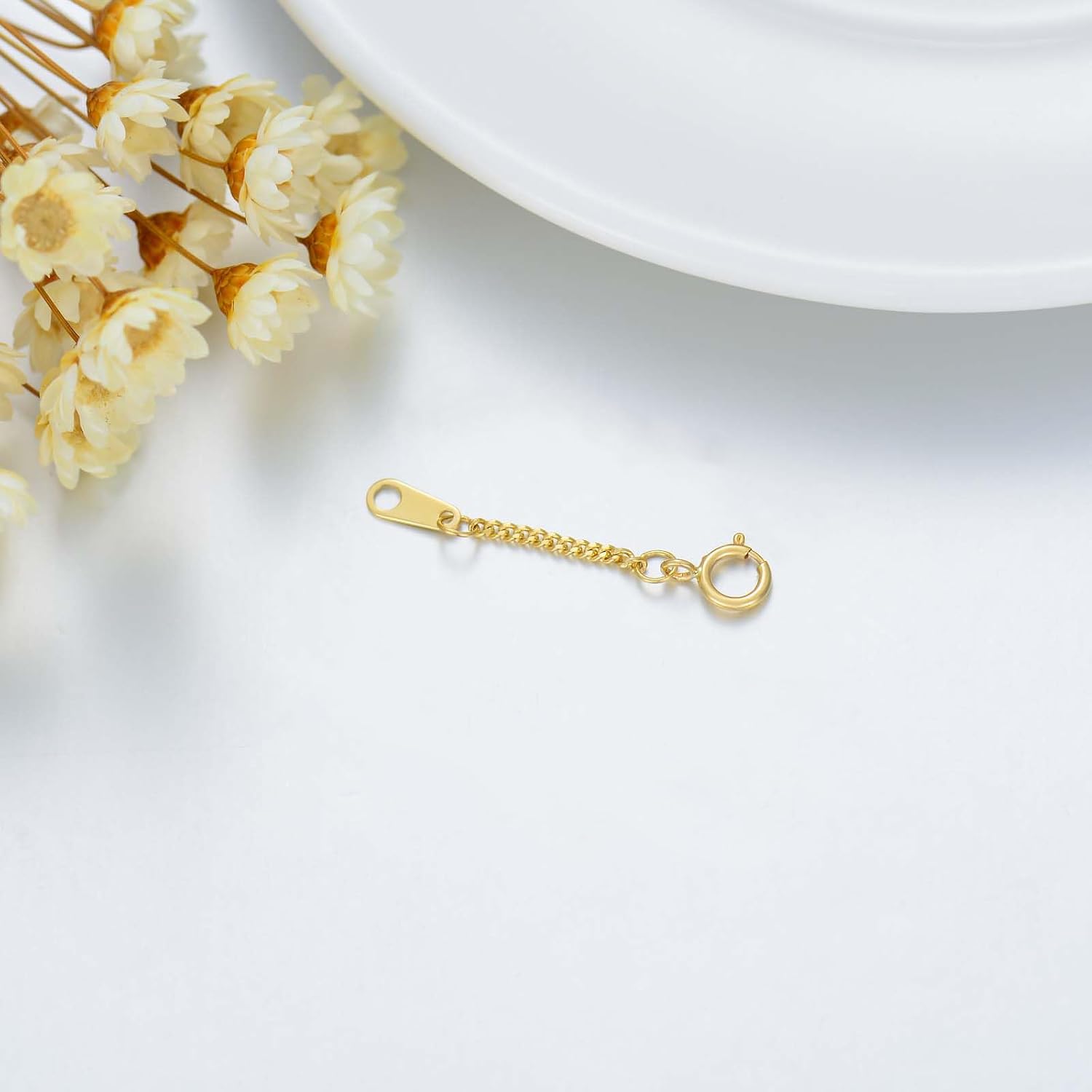 14k Gold 0.5'/1'/1.5'/2'/3' Necklace Bracelet Extender Chain, Necklace Extender Gold 14k, Durable Removable Gold Chain Extender, Gold Extension Chain for Necklace Anklet