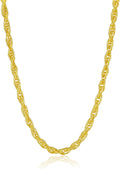 ZHOU LIU FU 24K Solid Gold Necklace for Women, Real Pure Gold Jewelry Dainty Oval Clip Link Cable Chain Necklace for Men Girlfriend