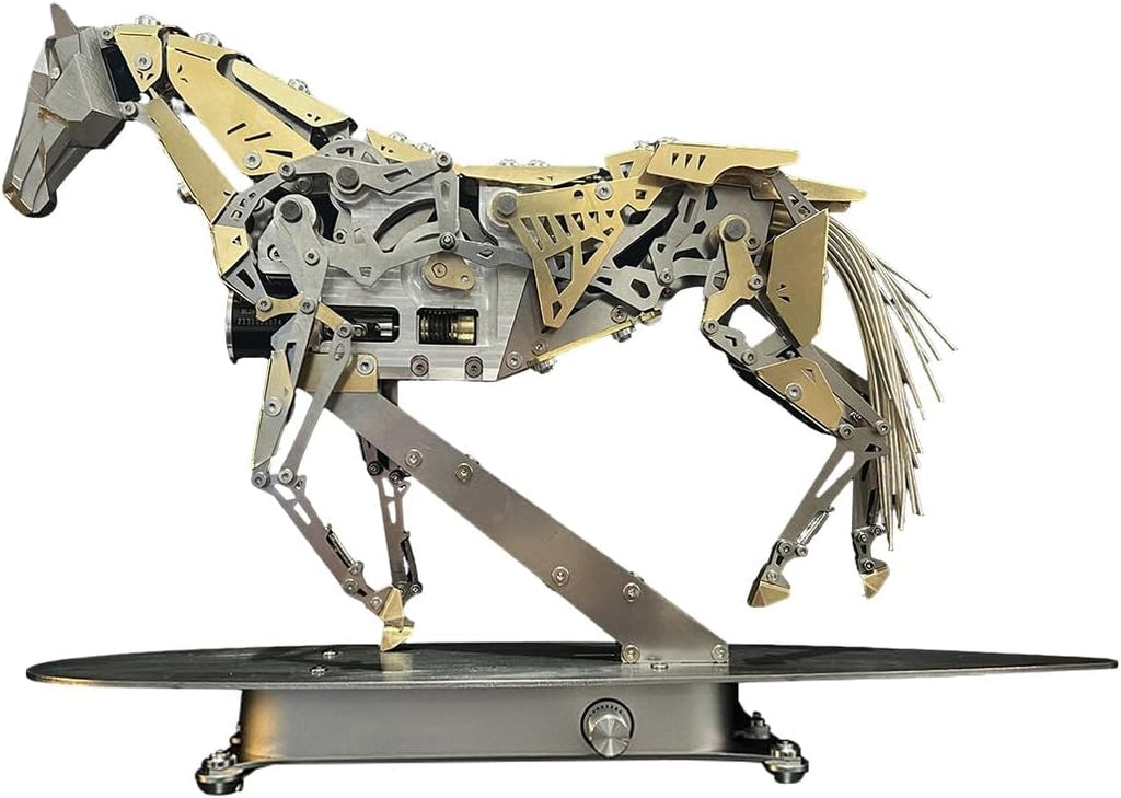 3D Metal Puzzle for Adults, 3D Metal Mechanical Horse Model Kit, Dynamic Moving Bionic Mechanical Horse with Brushless Motor, Bionic Kinetic Animal Assembly Model, Desk Decor & STEM Gift, 300+PCS