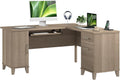 Bush Home 60-Inch L-Shaped Desk with Storage, Corner Computer Office Desk with Drawers and Storage Cabinet, Home Office Furniture, Somerset Collection, Ash Gray