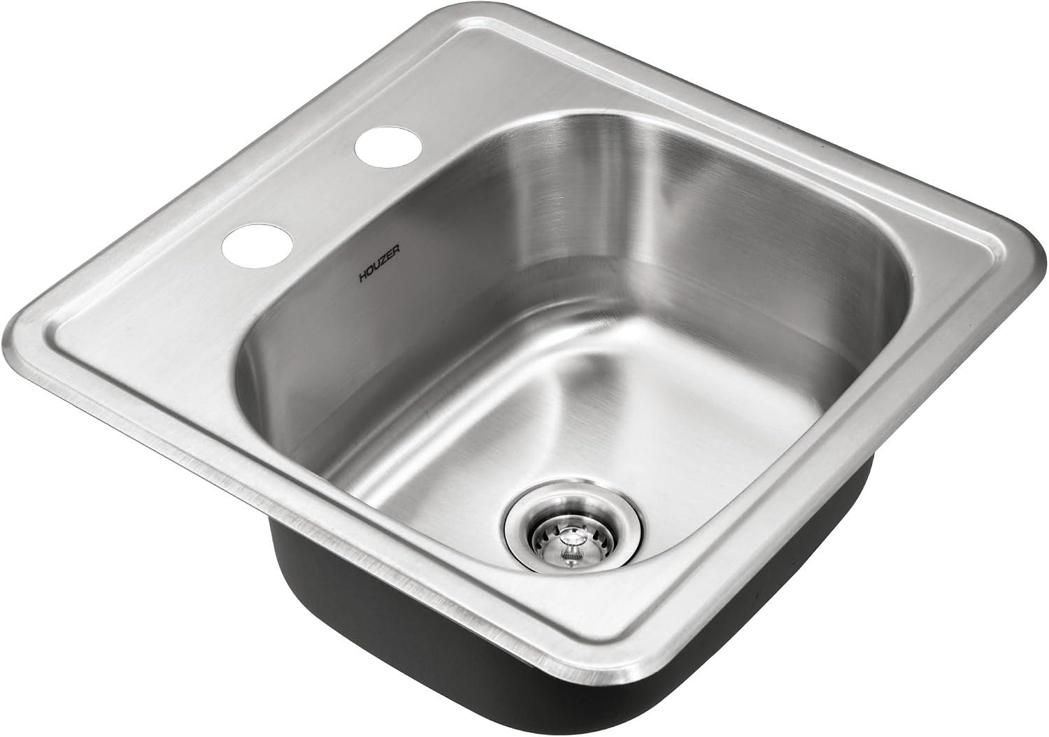 Houzer Hospitality Stainless Steel Kitchen Bar & Prep Sink - 18 Inch Drop-In Topmount Round Sink for Bar & Kitchen, Durable & Versatile, Nested 40-Pack - 1515-6BS-40