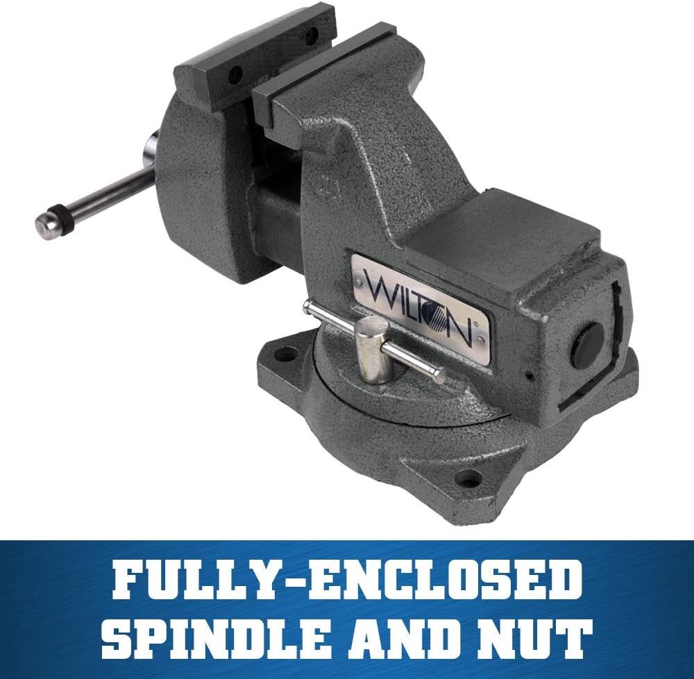 Wilton Mechanics Bench Vise, 4' Jaw Width, 4-1/2' Jaw Opening, 3-7/16' Throat (Model 744)