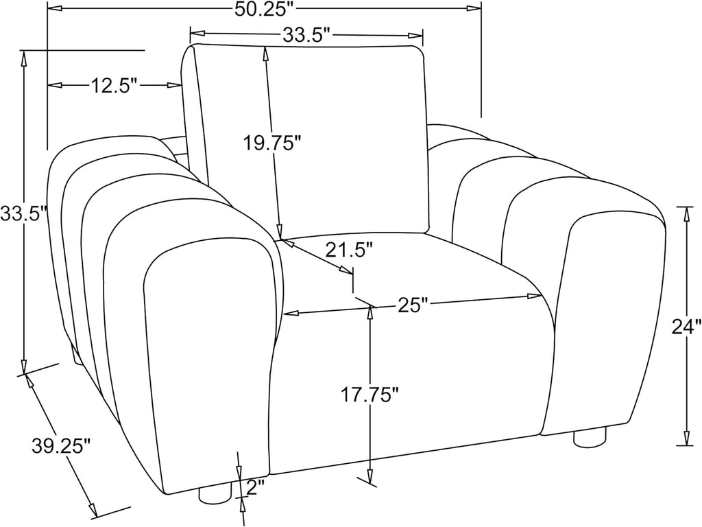 Coaster Home Furnishings - Burnett - Chenille Upholstered Accent Chair with Rounded Arms, Curved Shape, Attached Seat and Reversible Back Cushion - Living Room - Ivory - 504957