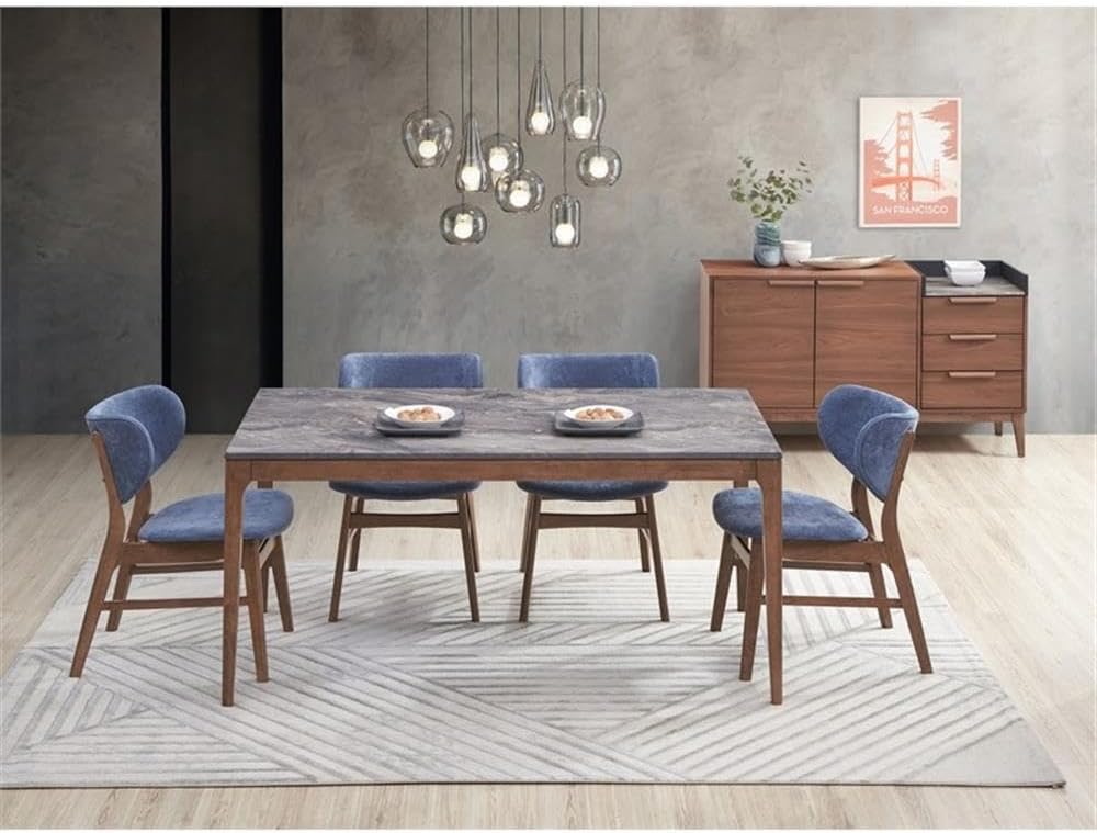 Acme Furniture Bevis Rectangular Wood Dining Table in Stone/Walnut