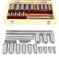 22 Pcs Keyway Broach Kit,Industrial Tools Metric Size Broaching Cutter Collared Bushing Shim Set, HSS Broaching Cutter Industrial Broaching Tools for Lathe Keyway Size B-4mm,B-5mm,C-6mm,C-8mm