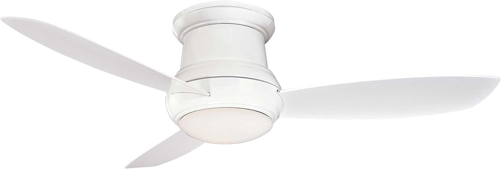 Minka Lavery F474-WH Downrod/Flush Mount, 3 white Blades Ceiling fan with 54 watts light, White