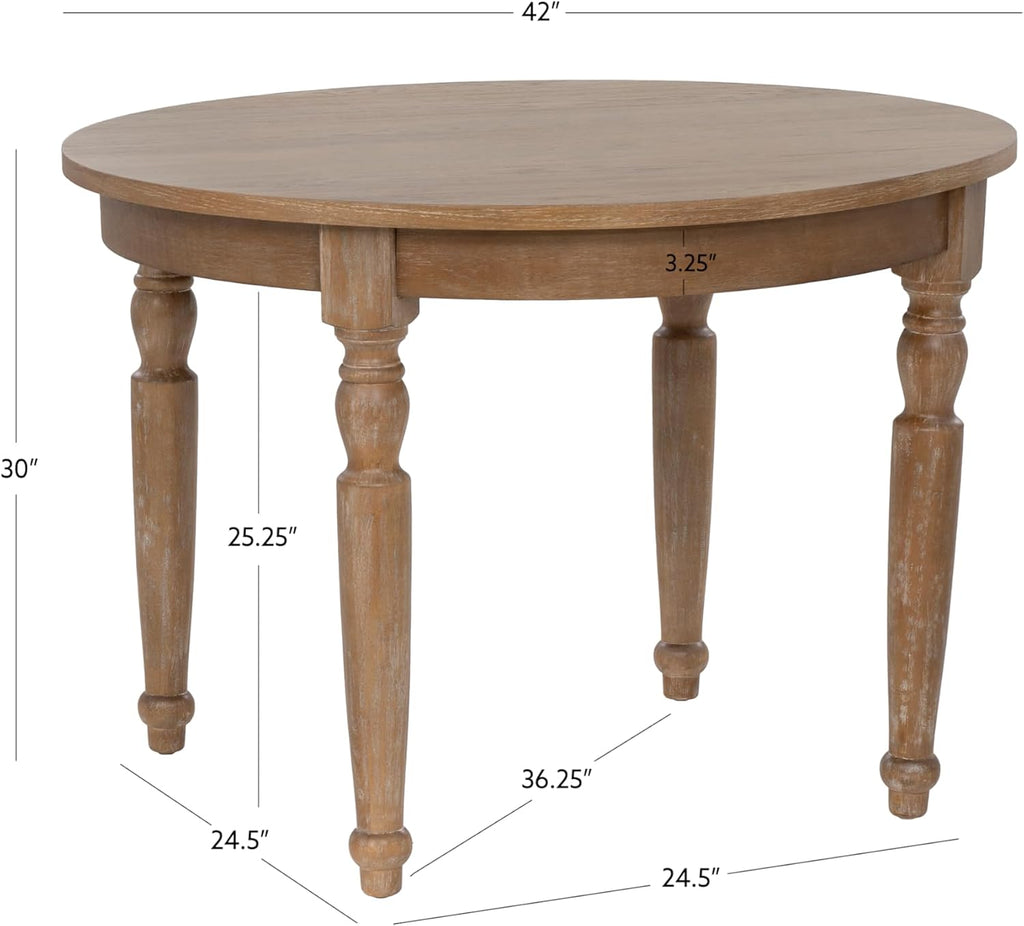 Linon Table, Light Natural Brown, 42 x 42 x 30