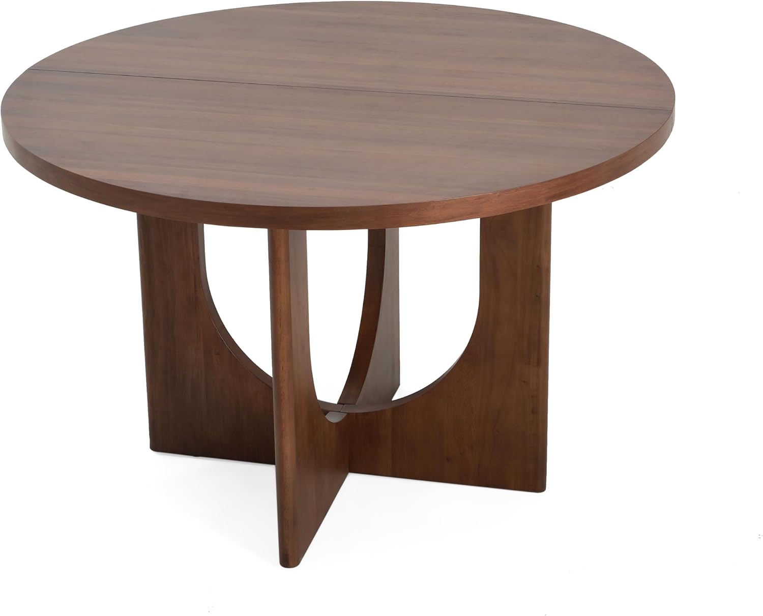 Christopher Knight Home Zeka Wooden Round Dining Table Set for 4, 5 Piece Dining Set, Dining Room Table Set for 4, Kitchen Table with Cross Leg and Upholstered Chairs, Dark Grey + Walnut