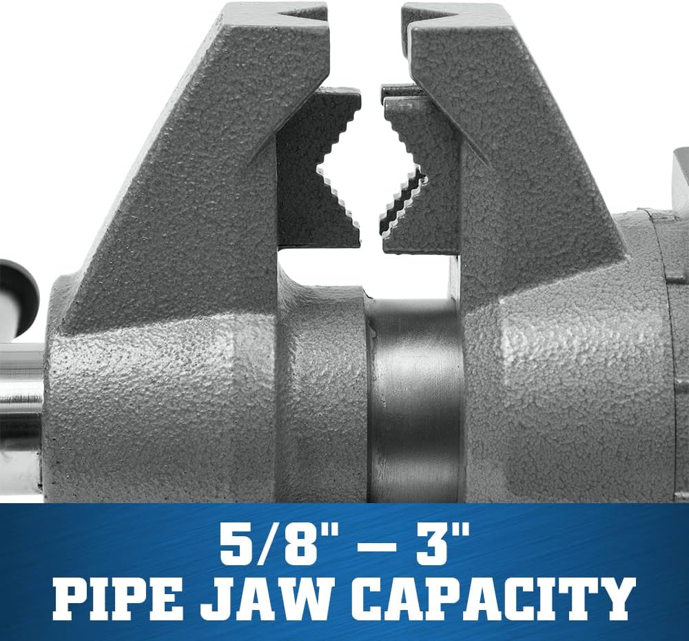 Wilton Multi-Purpose Bench Vise, 6-1/2' Jaw Width, 6-1/4' Jaw Opening, 3-1/4' Throat (Model 650P)