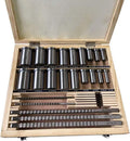 Keyway Broach Kit 30 Pcs,HSS Industrial Tools for Lathe Inch Size 5 pcs Broach & 18 Collared Bushing & 7 Shims Cutting Tools for Lathe Keyway Size