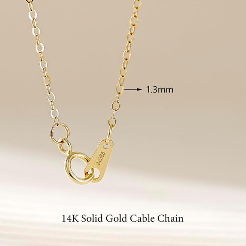 14K Gold Cable Chain Necklace, Dainty Sparkle 1.3mm/1.5mm/1.8mm Cable Link Chain, 16-24 Inches for Women Men, Hypoallergenic, Non-Tarnish, Cadenas de Oro 14K para Mujer