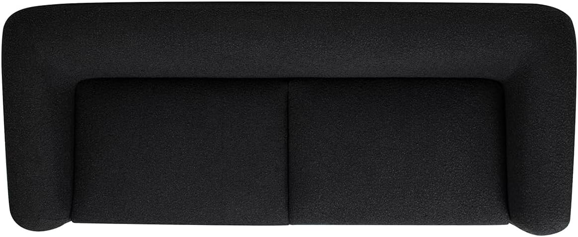 Jennifer Taylor Home Alpine 90.5' Modern Scandinavian Minimalist Round Arm Sherpa Sofa