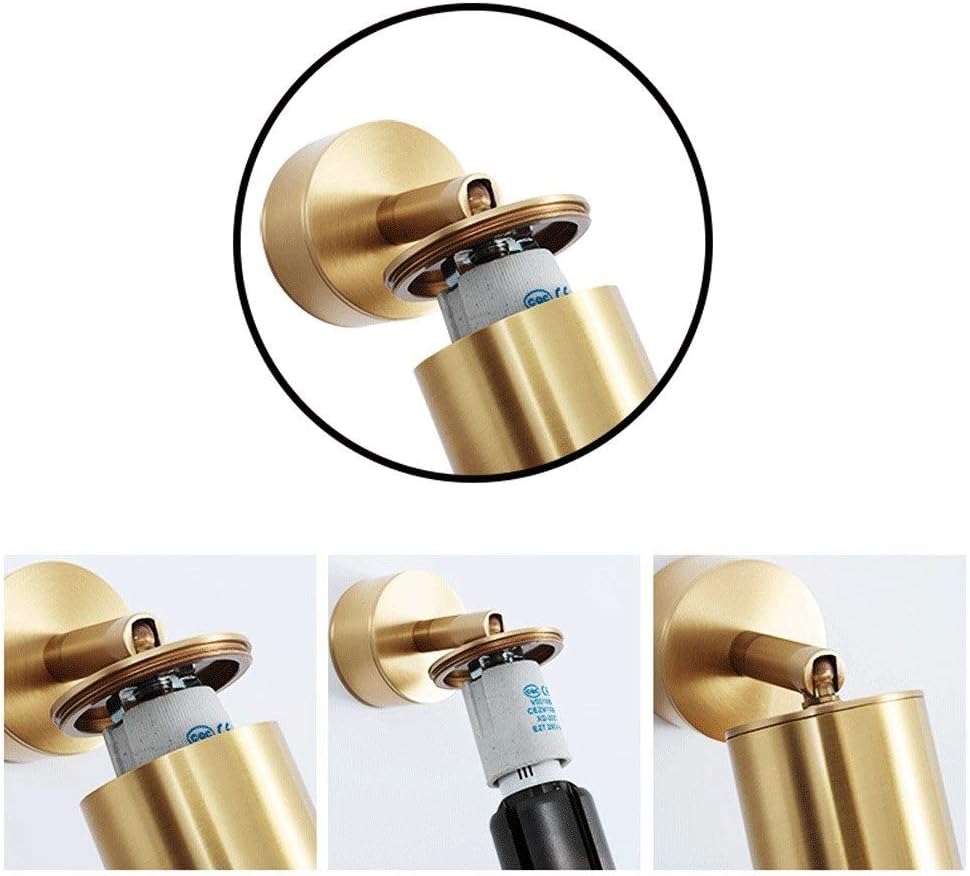 Wall Mounted Light LED 7W Adjustable Modern Wall Lamp Sconce Nordic Rotatable 360° H65 Copper Wall Spotlight Indoor Lights Lighting Fixture for Bedroom Bathroom Toilet Dressing Table Reading Lig