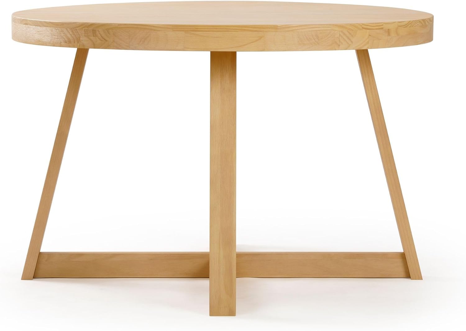 Plank+Beam Round Dining Table, 47 Inch Solid Wood Kitchen Table, Farmhouse Round Table for 4, Small Dinette Table, Blonde Wirebrush
