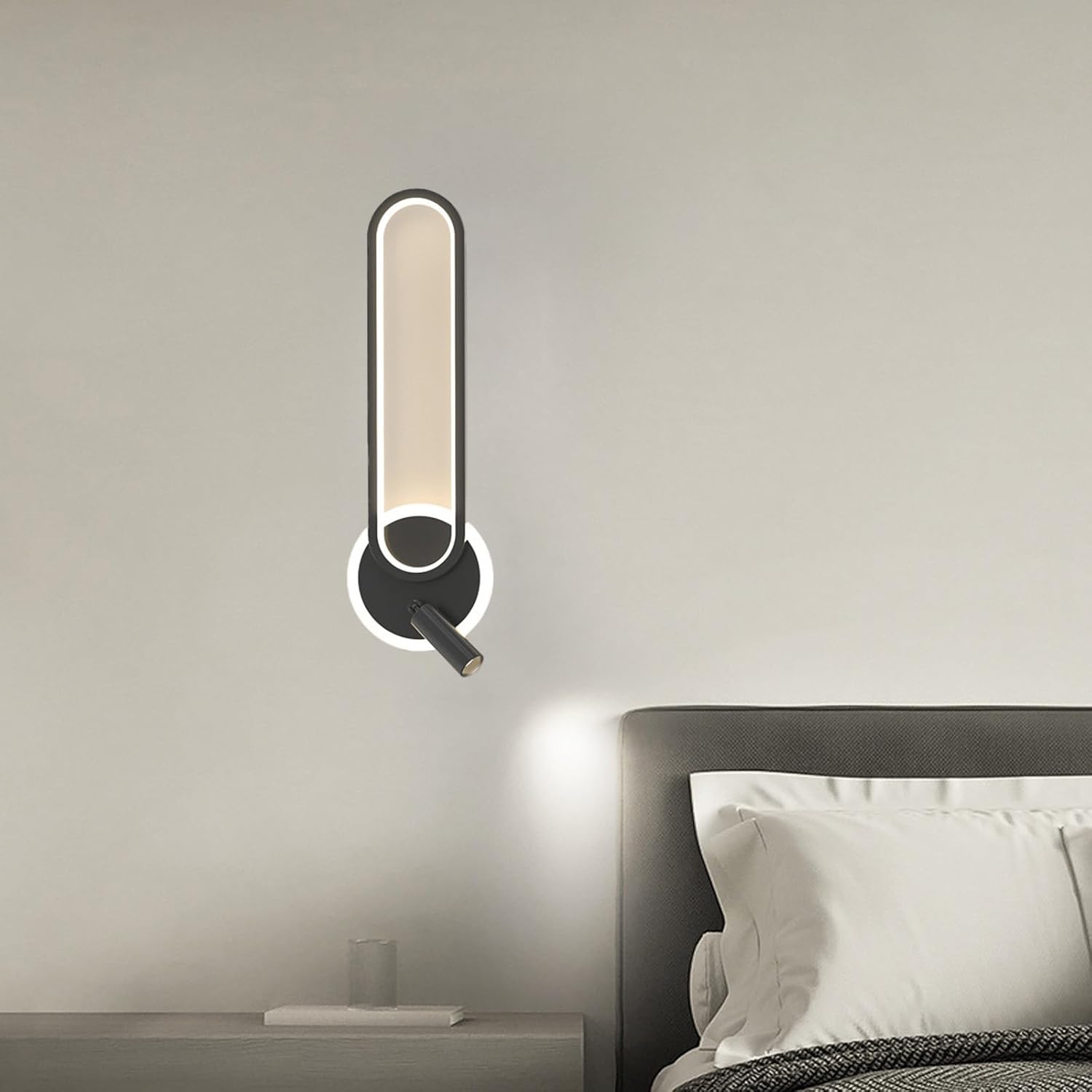 LED Wall Light Indoor with Remote Control Wall Lamp 2700K-6500K Dimming Wall Sconce with Adjustable Spotlight Wall Lighting Aluminium Acrylic for Hallway Living Room Bedroom