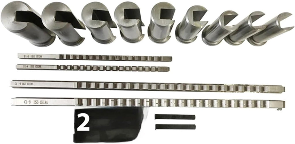 18pc HSS Metric Keyway Broach Cutter B C Push Type + 9pc Bushing Sleeve + 5pc Shim Cutting Tool Metalworking