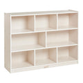 ECR4Kids 8-Compartment Mobile Storage Cabinet, Elementary, Classroom Furniture, White Wash