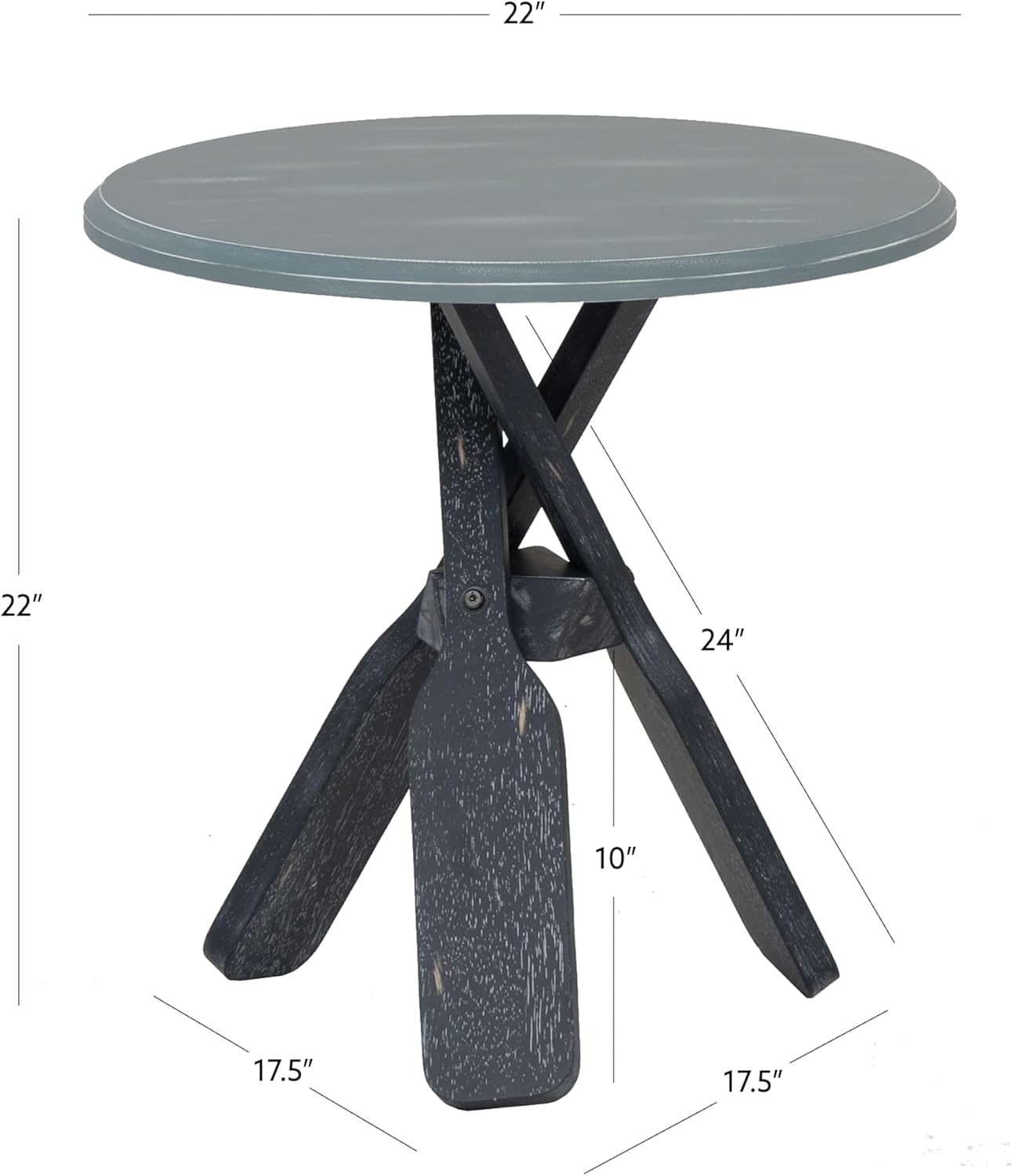 Powell Oakley Blue & Grey Oar Accent Table