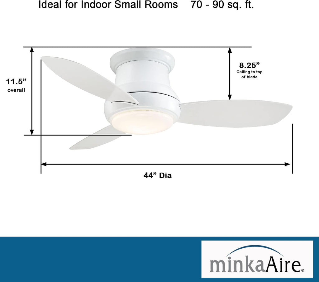 Minka' Minka Aire Concept II 44 in. LED Indoor White Flush Mount Ceiling Fan