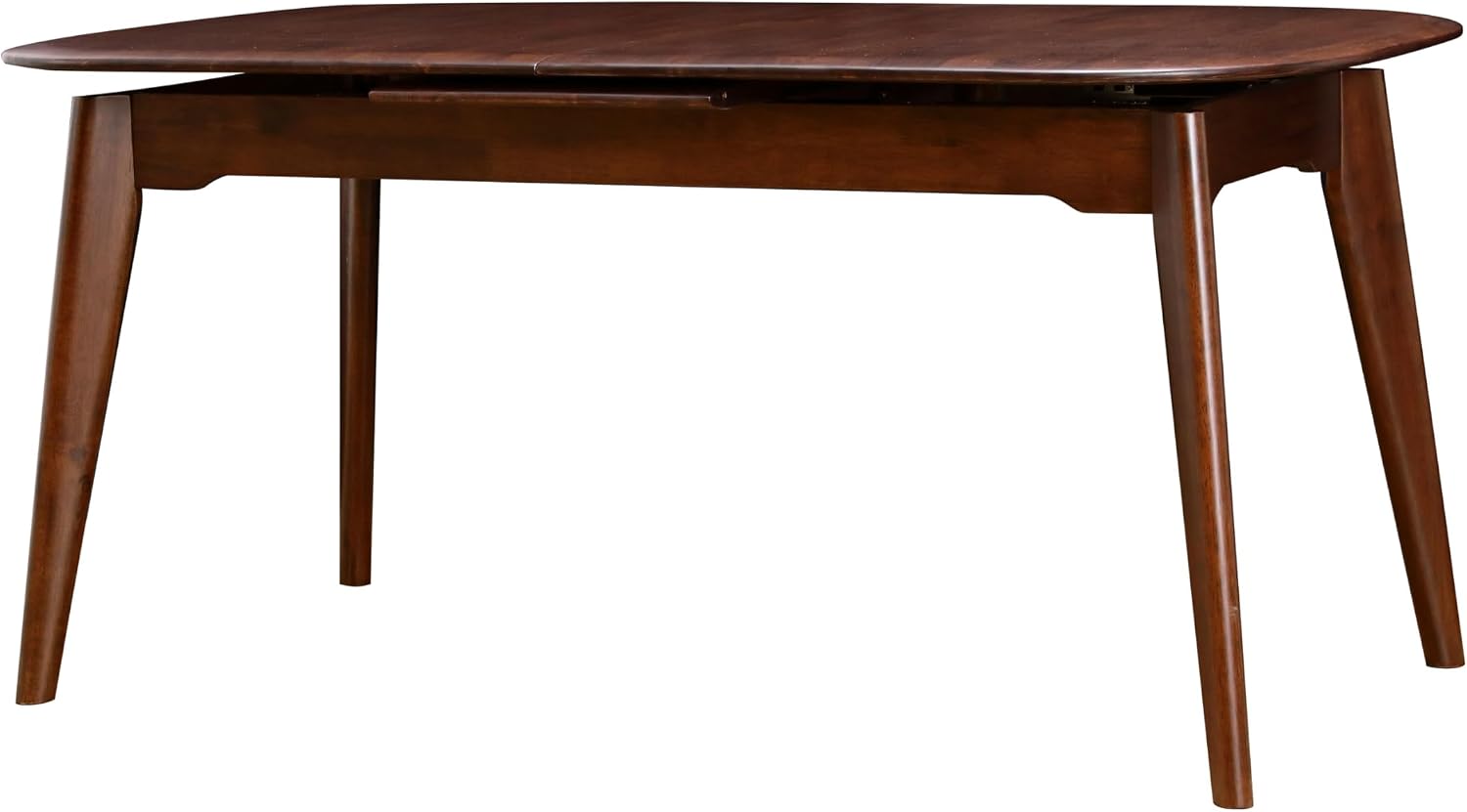 Furniture of America Nazaen Modern Solid Wood 78.7-inch Extendable Rectangular Dining Table with Removable Leaf, Mechanism Auto Pop-up for Home Kitchen, Dinettes, Rich Walnut