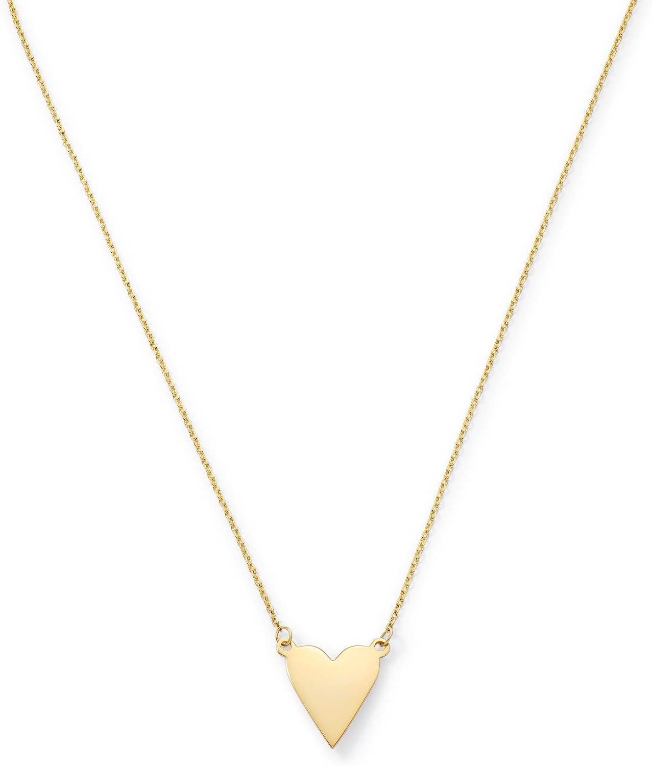 Amanda Rose Collection 10K & 14K Yellow Gold Heart Pendant Necklace for Women, Adjustable 15–17 Inch Cable Chain