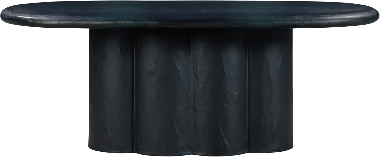 Tov Furniture Elika Black Faux Plaster Oval Dining Table