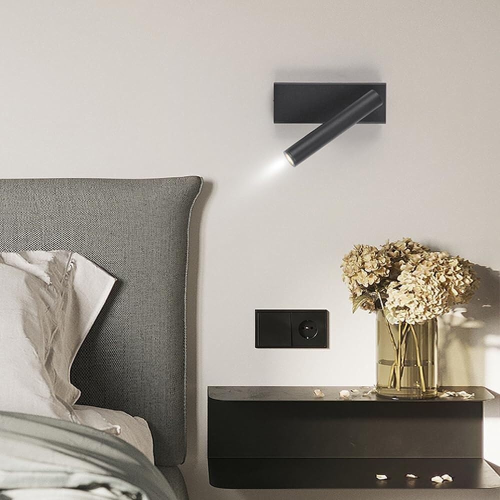 LED Wall Lamp Reading Wall Light for Bedside,Modern Wall Mounted Reading Light Angle Adjustable Indoor Spotlights Wall Mounted Lamp for Bedroom Living Room Study Room Dining Room Stairs Porch