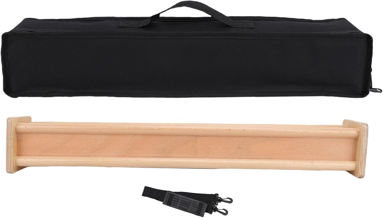 Birch Wood Rain Stick with Shoulder Strap and Portable Storage Bag Simulated Rain Instrument for Meditation Yoga Live Performance