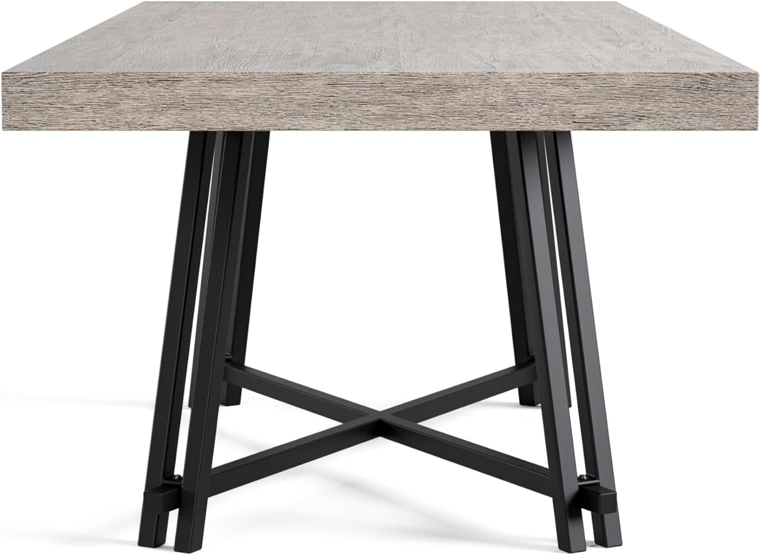 Furniture of America Lestara Modern Solid Wood 84-inch Rectangle Dining Table with Trestle Base, Seats up to 6, Easy Assembly, for Home, Kitchen, Living Room, Black