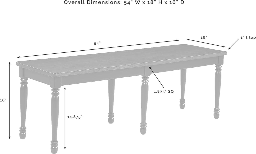 Crosley Furniture Shelby Wood Dining Bench for Entryway or Mudroom, Distressed White