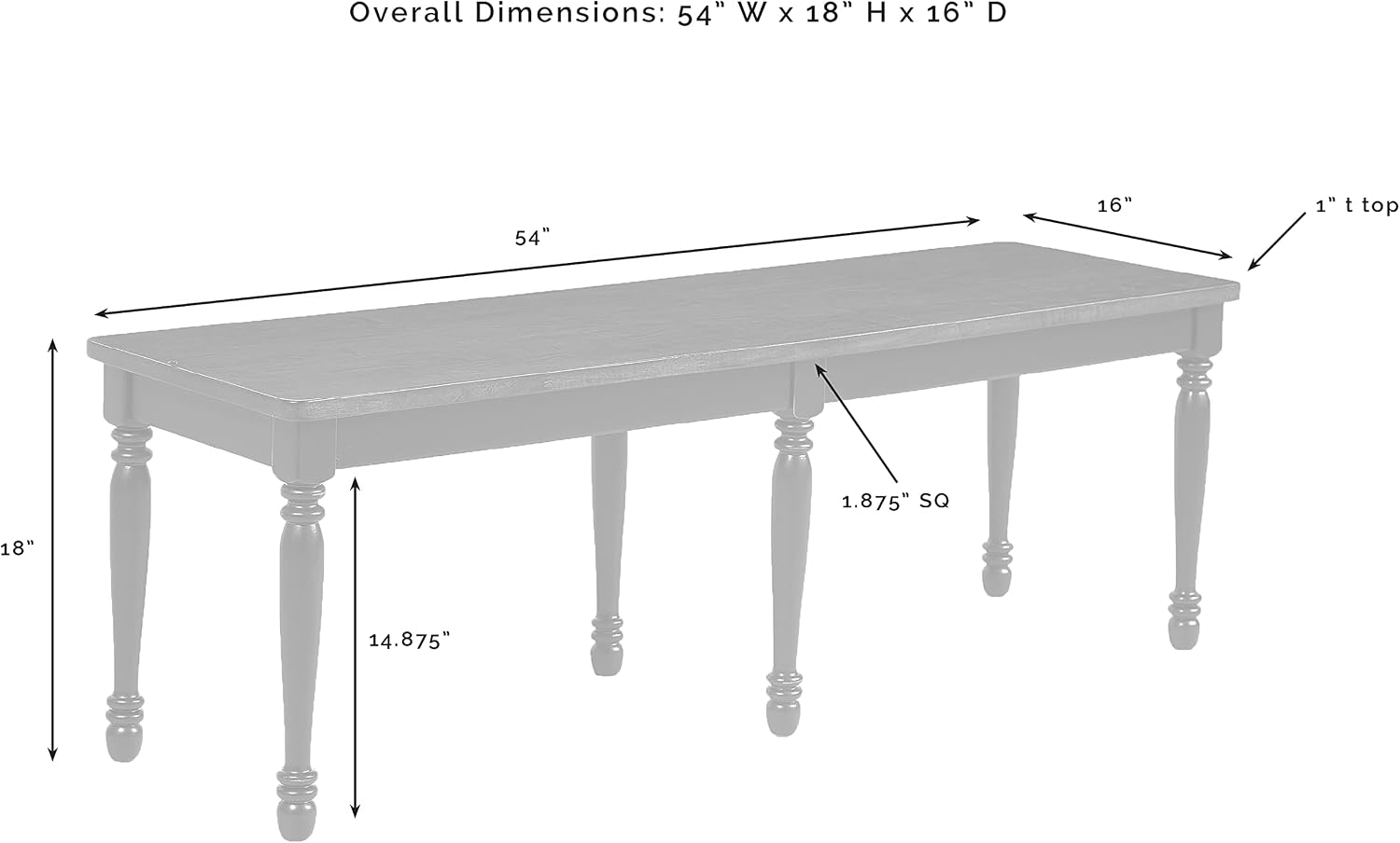 Crosley Furniture Shelby Wood Dining Bench for Entryway or Mudroom, Distressed White