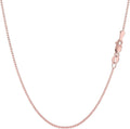 Jewelry Affairs 14k Rose Solid Gold Mirror Box Chain Necklace, 0.6mm