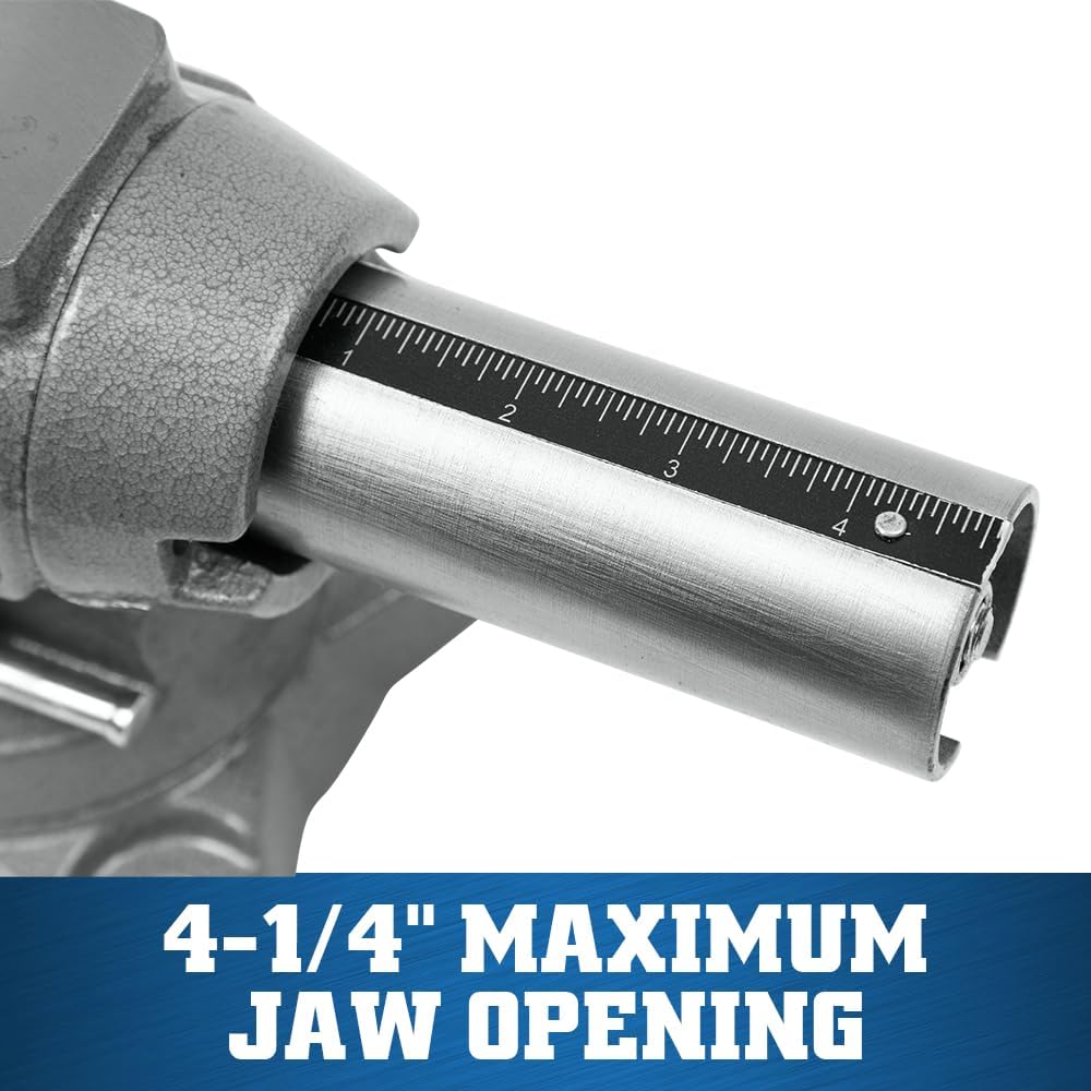 Wilton Multi-Purpose Bench Vise, 4-1/2' Width, 4-1/4' Max Jaw Opening, 2-1/4' Throat (Model 450P)