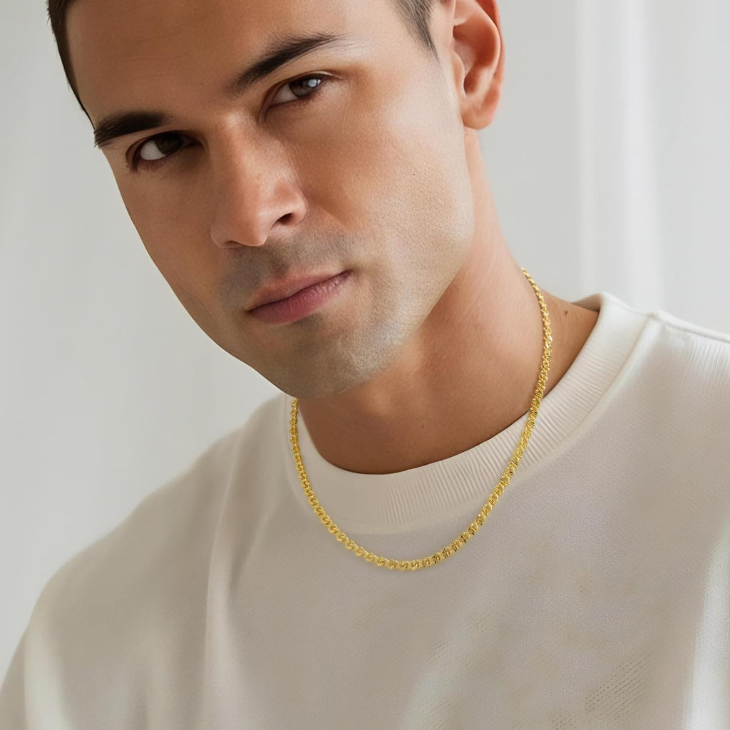 14K Gold Necklaces for Women Gold Necklace for Women Diamond-Cut Cuban Link Chain for Womens Cuban Link Chain for Men Traditional Artistry with Modern Flair Chunky Necklace Chains for Womens
