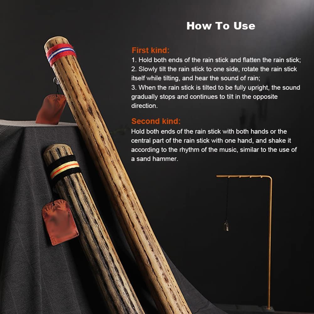 Cactus Rain Stick, Rain Sound Simulator, Rain Sound Meditation Tube, Ethnic Minority Musical Instrument, 50/75/100Cm