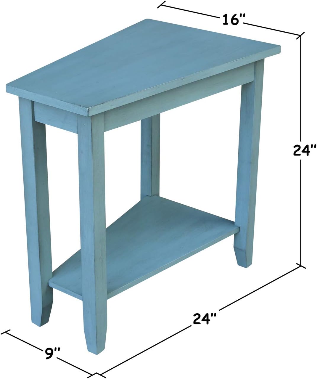 International Concepts Solid Wood Keystone Accent Table in Ocean Blue