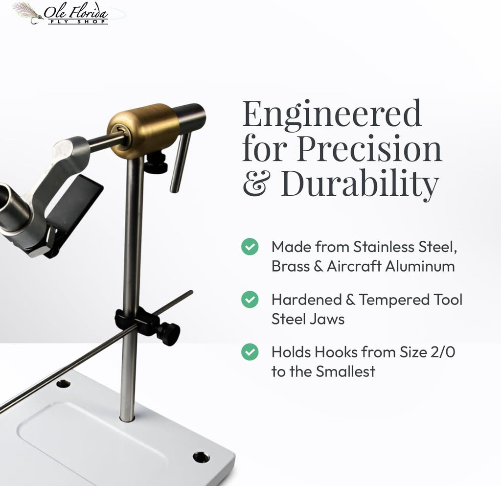 Rotary Fly Tying Vise - Peak Fishing Vise With Pedestal Base