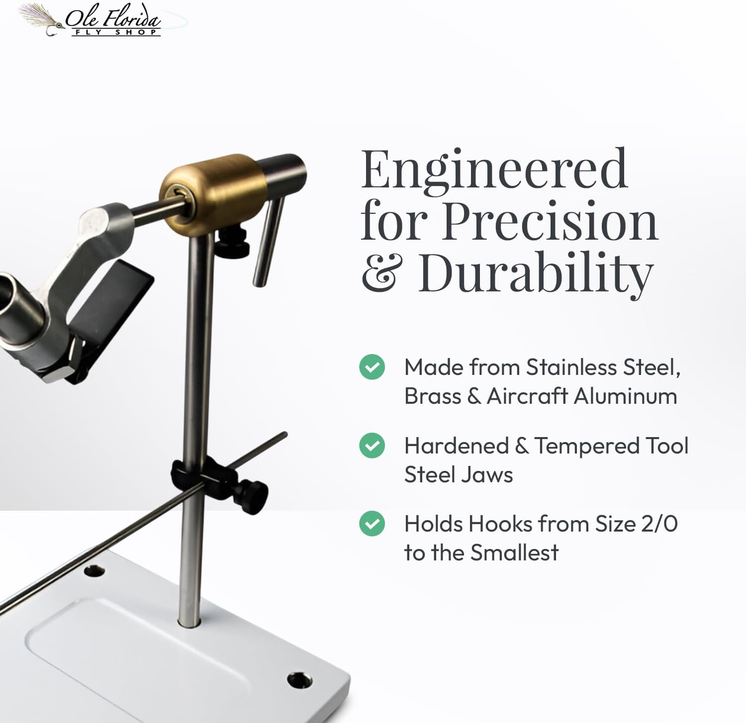 Rotary Fly Tying Vise - Peak Fishing Vise With Pedestal Base