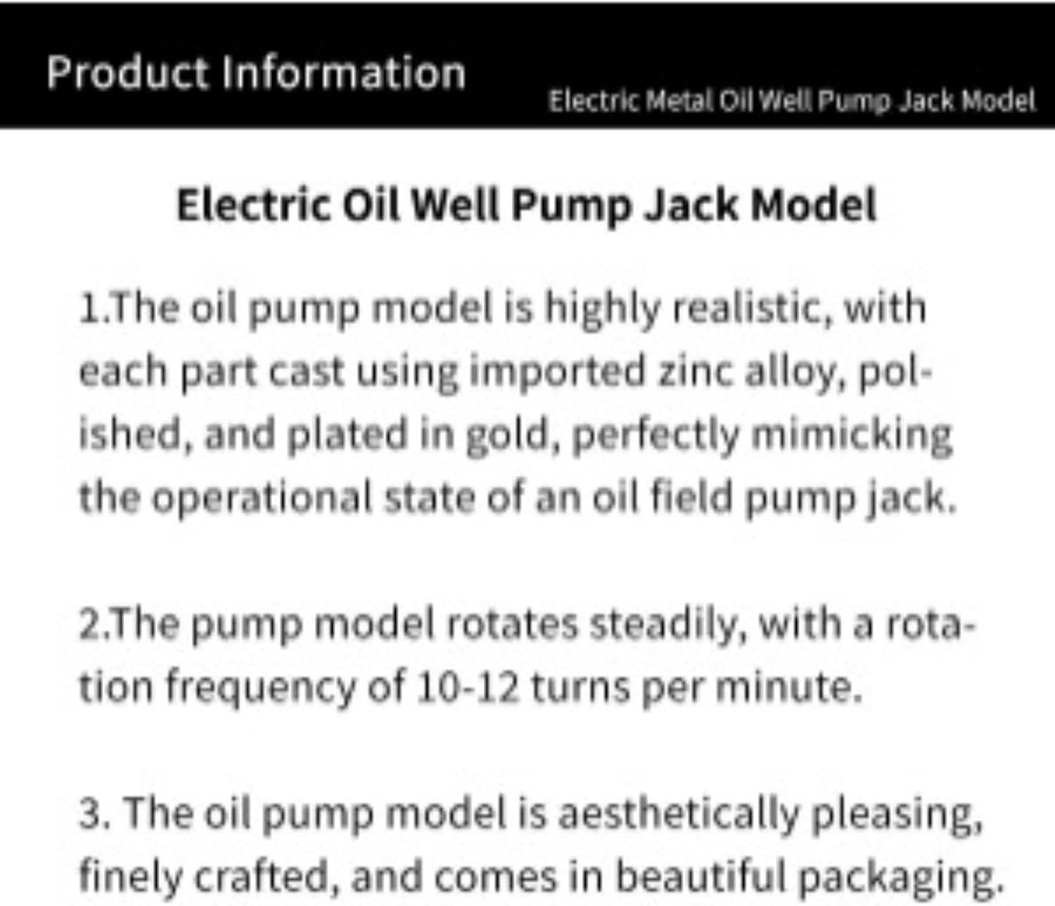 Electric Metal Oil Well Pump Jack Model, 2026 New Simulation Oilfield Operation Mechanical Machine Equipment Creative Desktop Ornament Decoration, Toy Science Eductional Gift for Adults (Red)