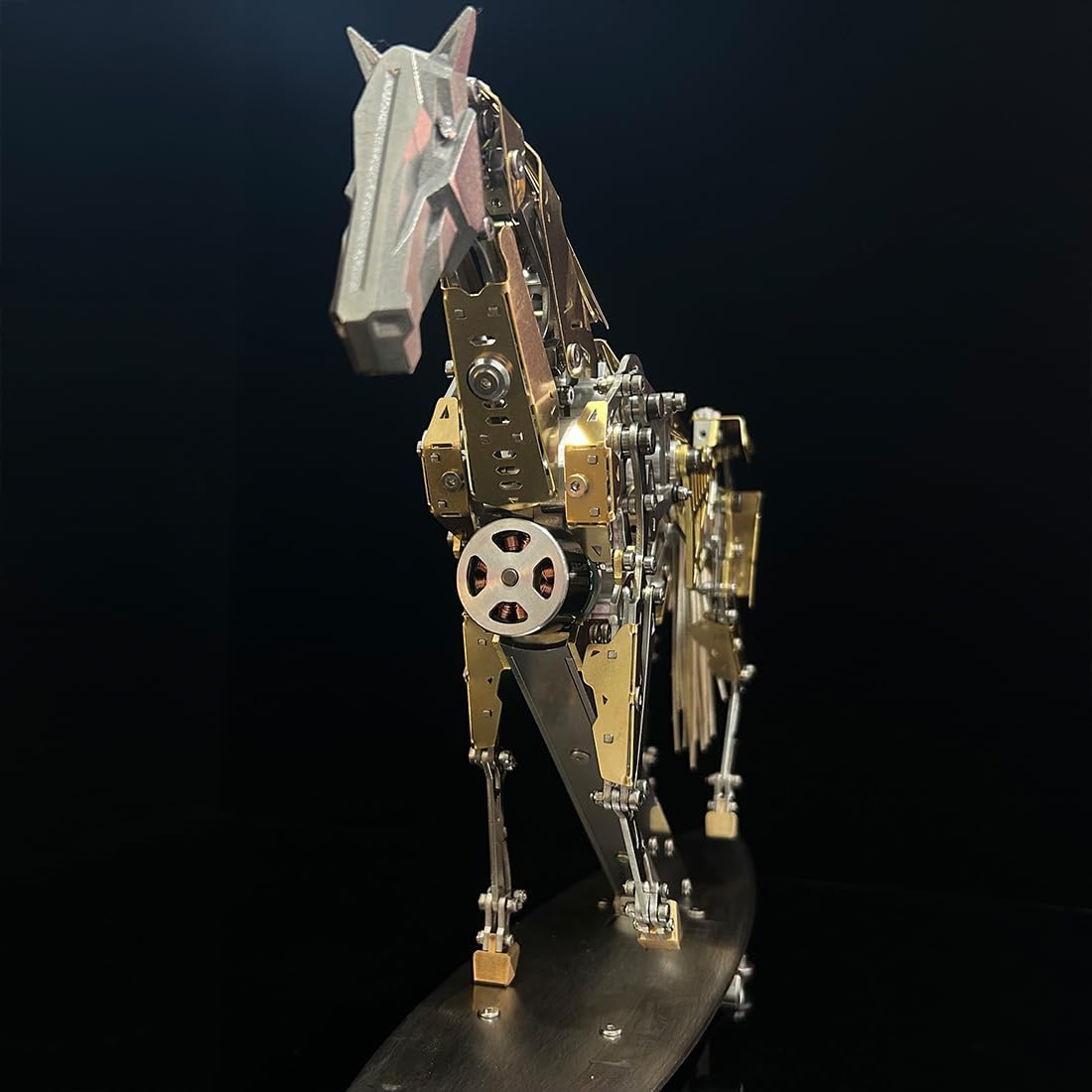 3D Metal Puzzle for Adults, 3D Metal Mechanical Horse Model Kit, Dynamic Moving Bionic Mechanical Horse with Brushless Motor, Bionic Kinetic Animal Assembly Model, Desk Decor & STEM Gift