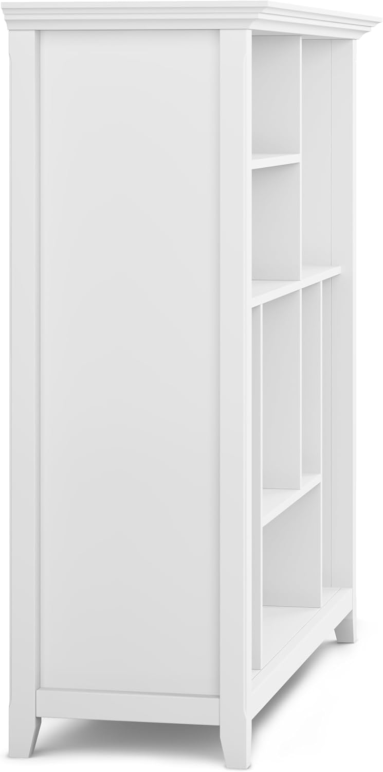 SIMPLIHOME Amherst Bookcase - 44 inch Tall Multi-Cube Solid Wood Cube Organizer in White, Transitional Bookcase Storage for Living Room, Study Room or Office with Fixed Shelves and Tapered Legs