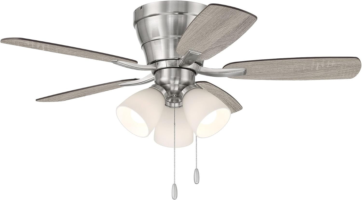 Craftmade 42' Wheeler Indoor Flush Mount 5 Blade Brushed Polished Nickel Finish Ceiling Fan with Optional 3-Light Kit