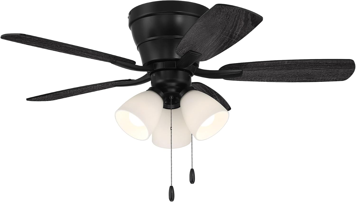 Craftmade 42' Wheeler Indoor Flush Mount 5 Blade Flat Black Finish Ceiling Fan with Optional 3-Light Kit