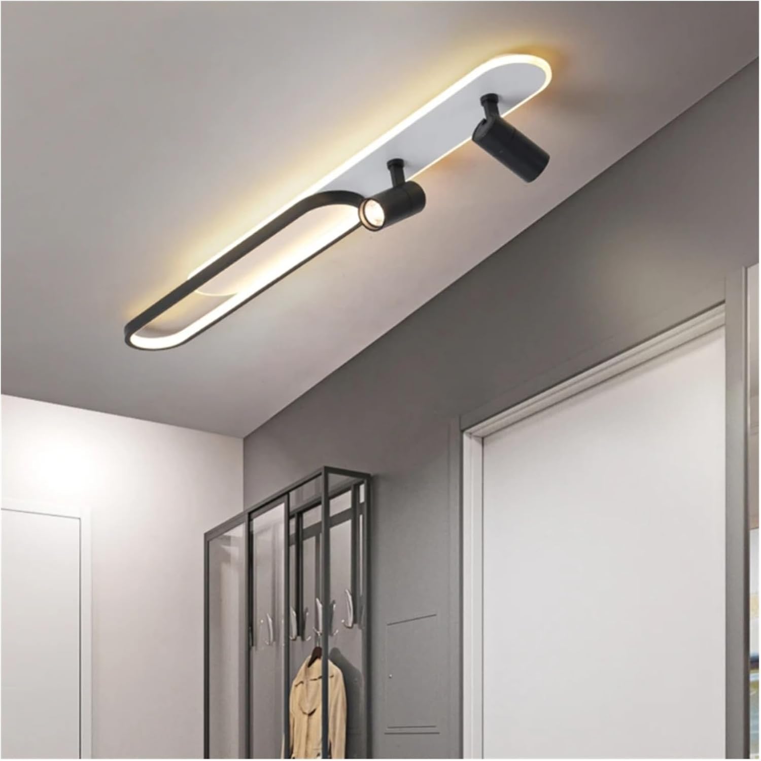 Luxurious Chandelier, Modern Acrylic LED Ceiling Pendant with Spotlight Compatible with Living Room Kitchen Corridor Remote Control Light Indoor Lighting (Color : Gold, Size : 80cm)