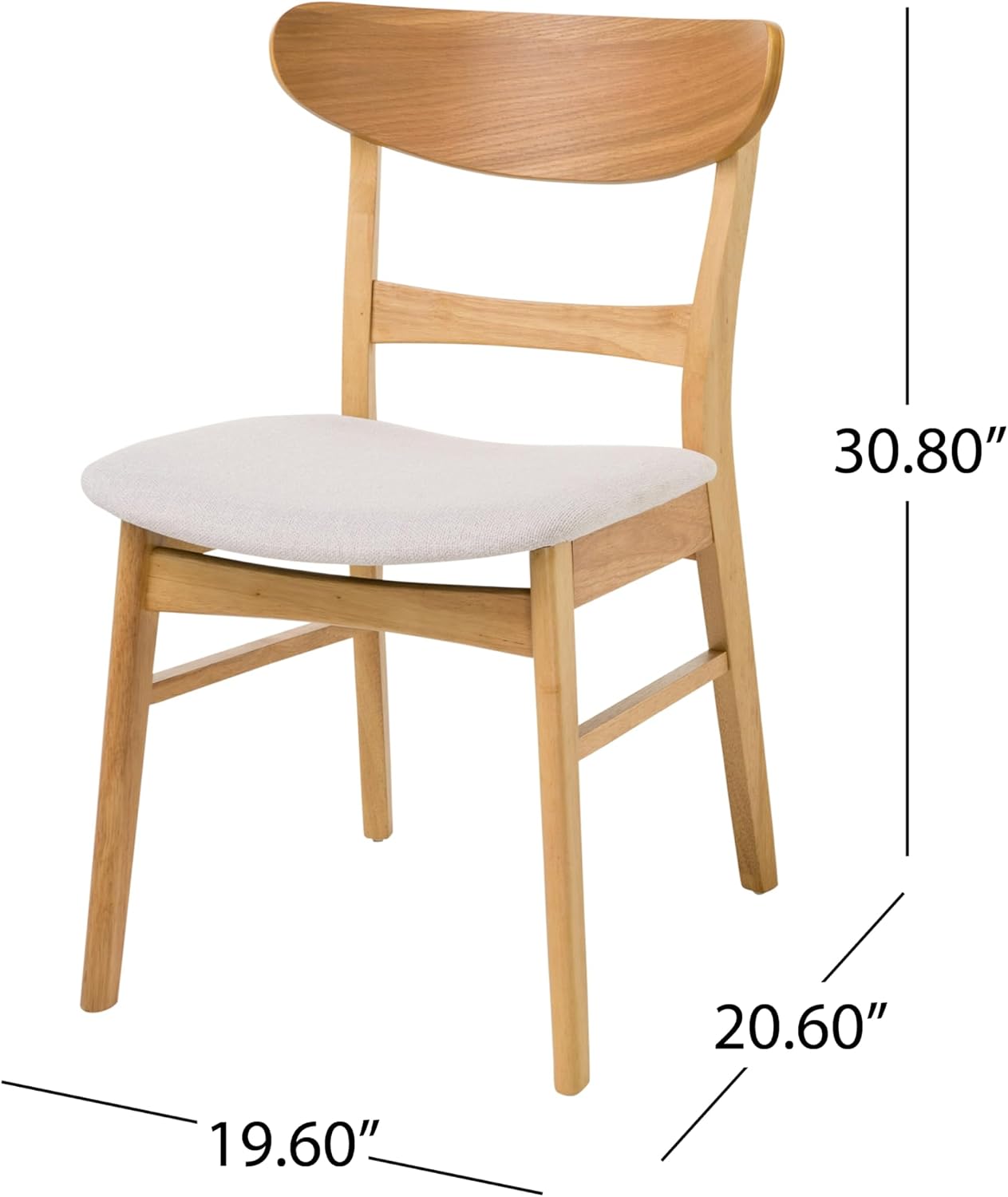 Christopher Knight Home Zeka Wooden Round Dining Table Set for 4, 5 Piece Dining Set, Dining Room Table Set for 4, Kitchen Table with Cross Leg and Upholstered Chairs, Natural + Beige