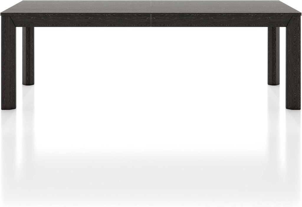 Furniture of America Dannen Modern Solid Wood 118-inch Extendable Dining Table with Leaf, Seats up to 10, Easy Assembly for Home, Kitchen, Living Room, Weathered Black