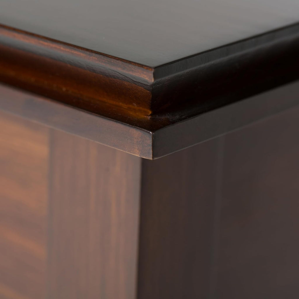 SIMPLIHOME Artisan End Table - 21 inch Wide Solid Wood Square Side Table with Drawer in Russet Brown, Transitional Nightstand or Lamp Stand for Living Room, Bedroom, or Entryway with Tapered Legs