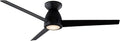 Tip Top Smart Indoor and Outdoor 3-Blade Flush Mount Ceiling Fan 52in Matte Black with 3500K LED Light Kit and Remote Control worksworks with Alexa and iOS or Android App