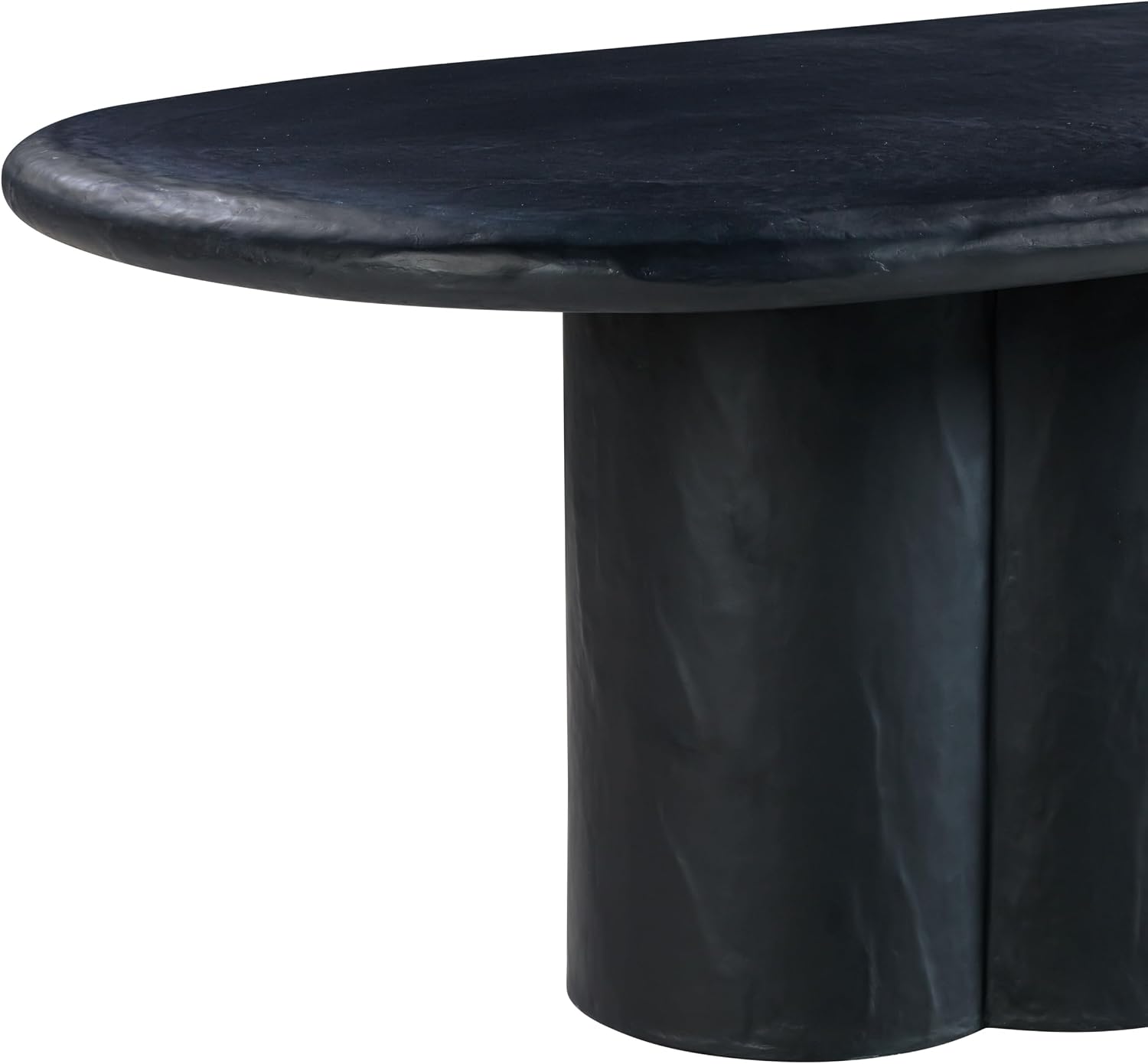 Tov Furniture Elika Black Faux Plaster Oval Dining Table